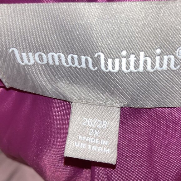 Woman Within Size 26/28 2x Coat Jacket Pink 100% Polyester 88842 - Picture 4 of 5